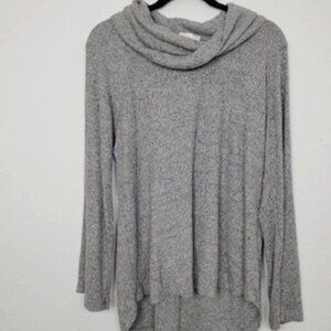 Anthropologie Maeve Brushed Cowl Neck Top Size XL Pullover Wide Sleeve Gray